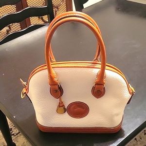 Vintage Dooney & Bourke White Pebble Leather Handbag 90s